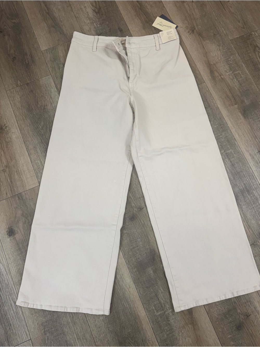 Universal Thread Womens's Wide Leg Cropped Sailor Jeans Cream/Off-White